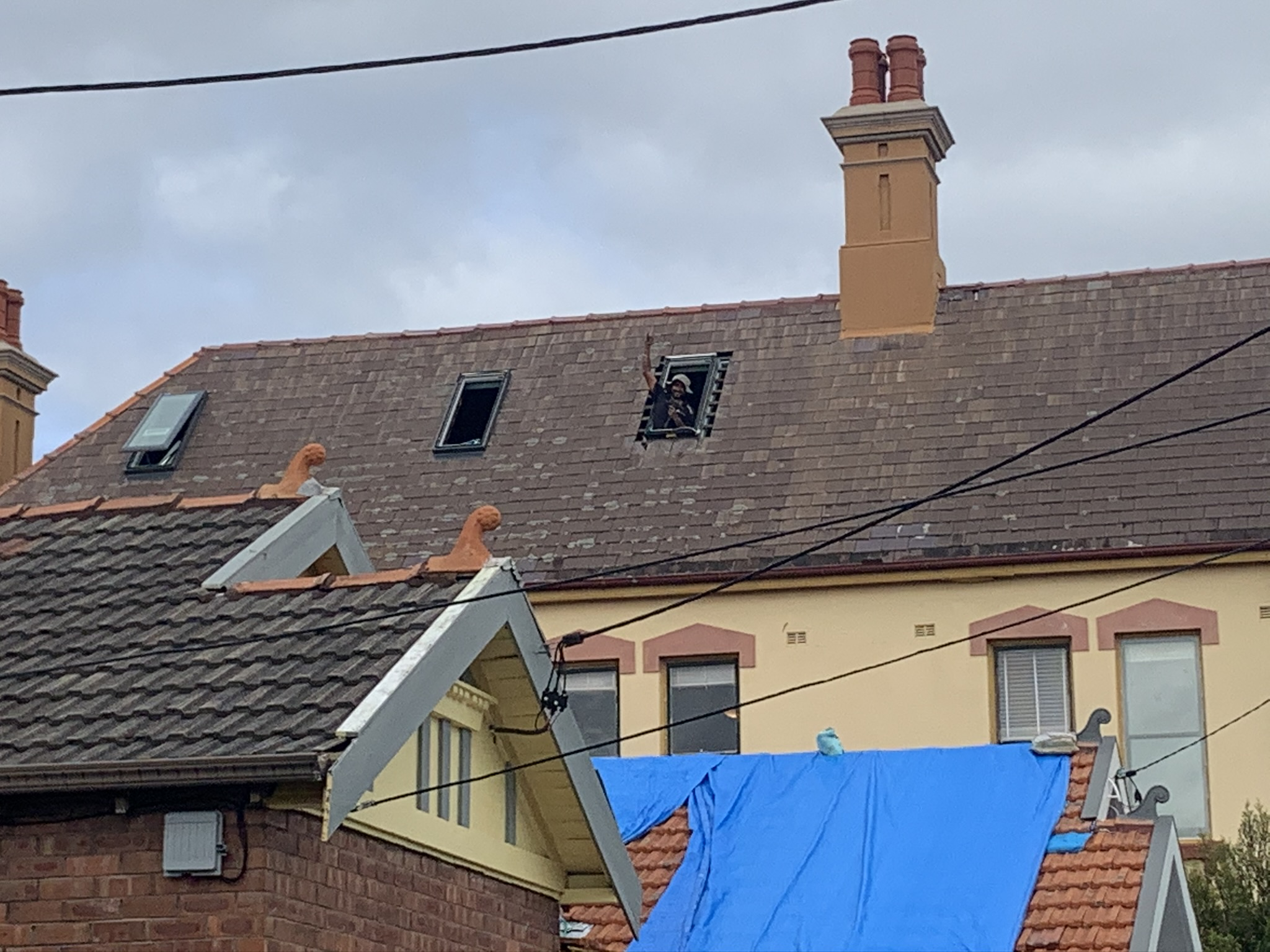 Arncliffe attic during - skylight installation on heritage roof