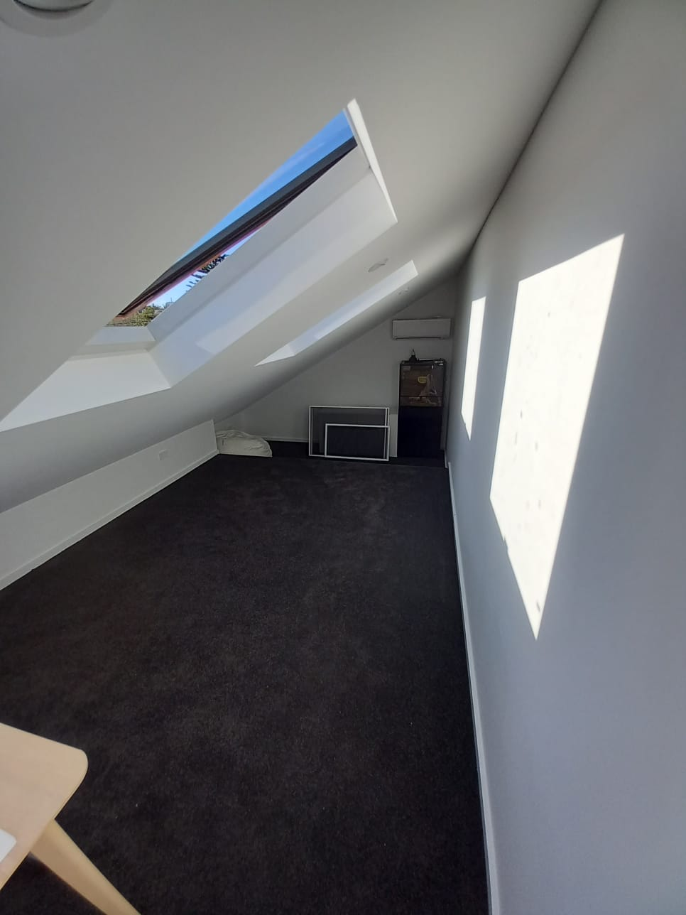 Skylights illuminating attic office space in Bronte