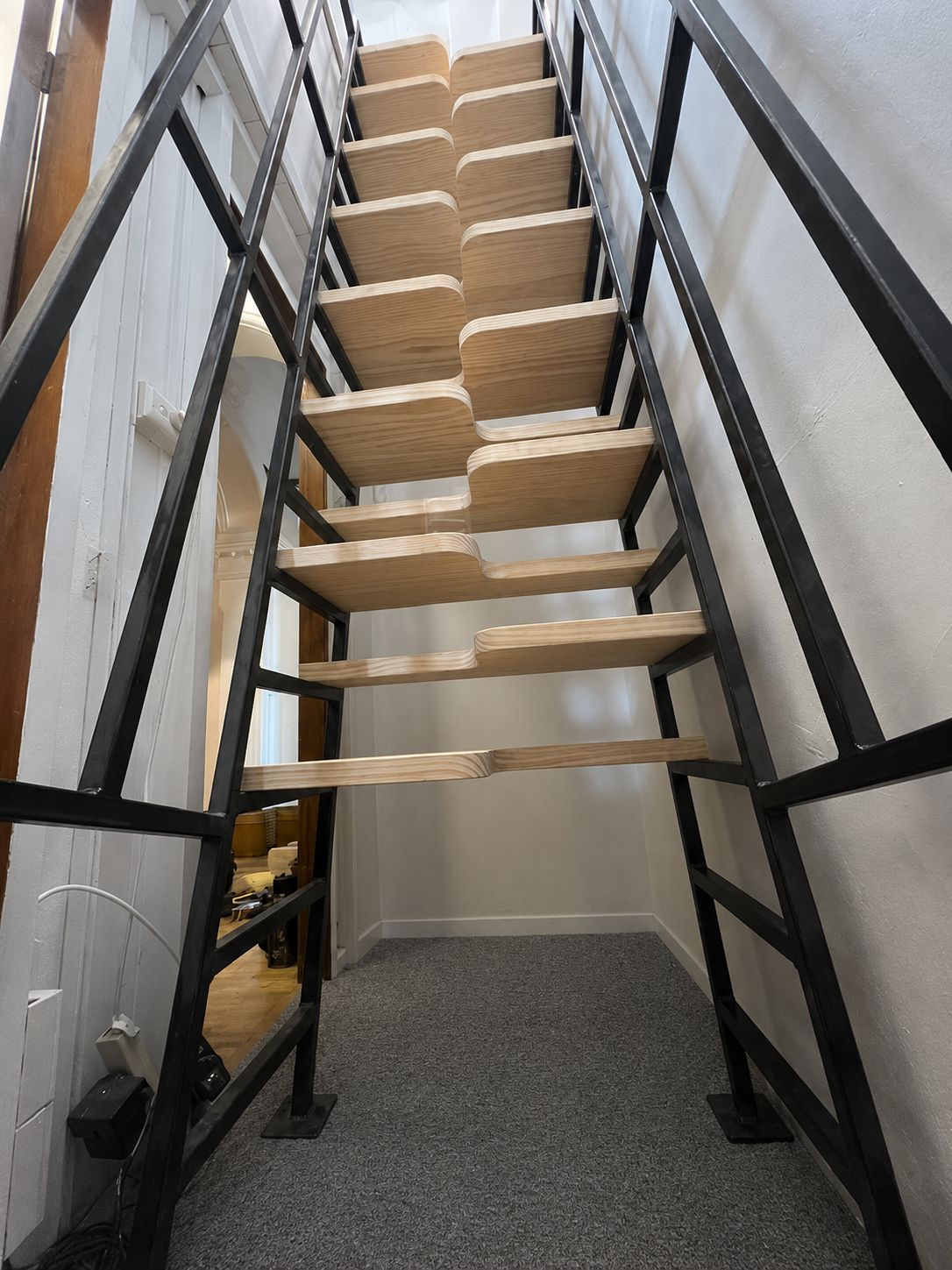 Burwood custom tread over tread ladder from below