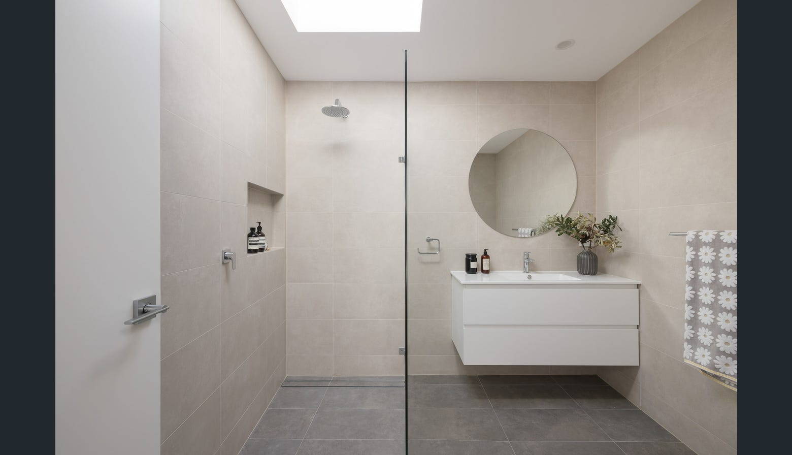 Atlite skylight installed in bathroom providing natural light