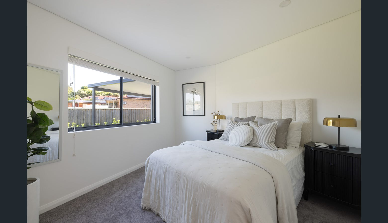 Ryde lower level bedroom with garden views