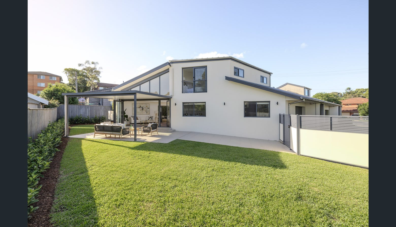 Ryde transformed home exterior with new upper level and pergola